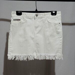 Tommy Hilfiger jean skirt white denim mini coastal cowgirl Western beach summer